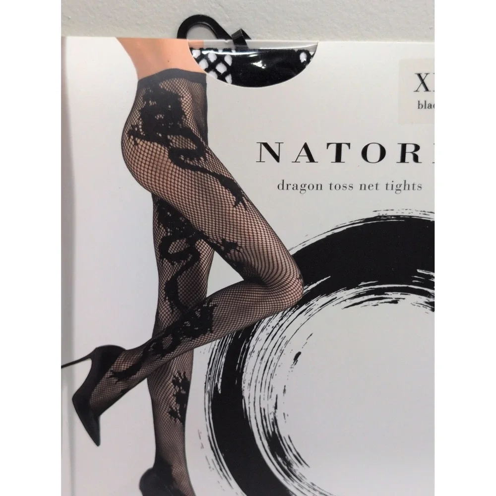 Natori Women's Dragon Toss Net Tights Black XL New
